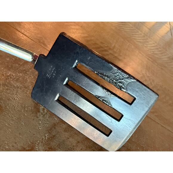 Vintage Ekco USA Slotted Spatula Turner Black Handle Stainless Steel 12" - Picture 3 of 7